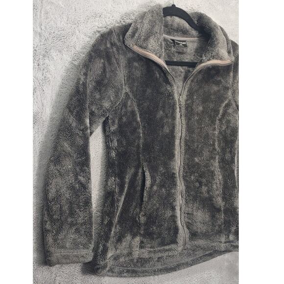 32 Degrees Heat Sweater Womens Size XS Charcoal Fleece Dark Full Zip Plush - Picture 3 of 9